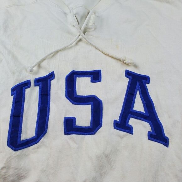 Polo Ralph Lauren Sport Spellout USA Pullover Mens L Red‎ White Blue Long Sleeve - Picture 4 of 10